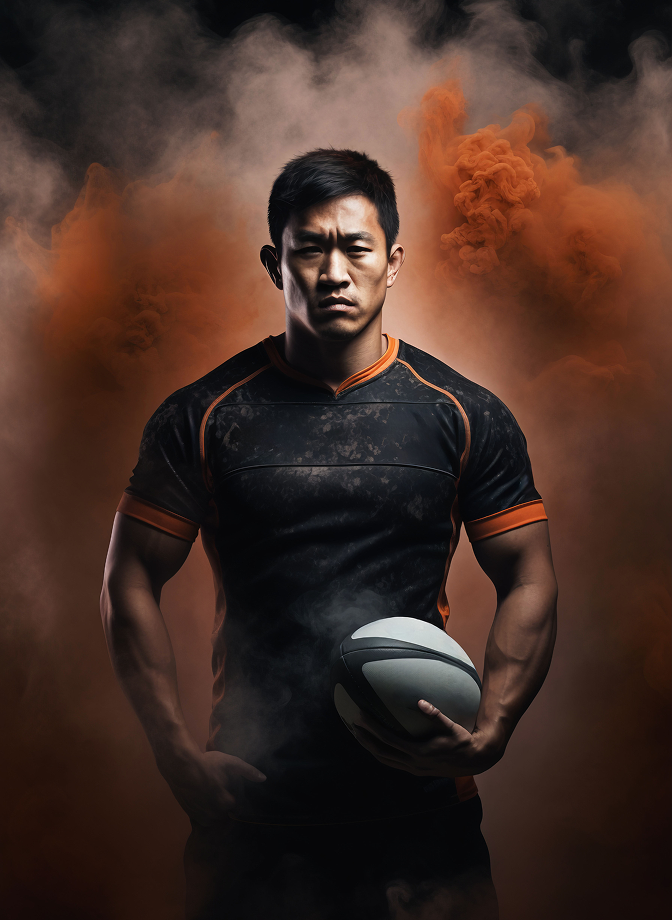 Dramatic rugby player
